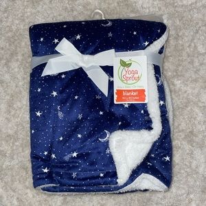 Yoga sprout plush blue star blanket